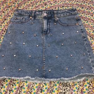 Studded Denim Skirt